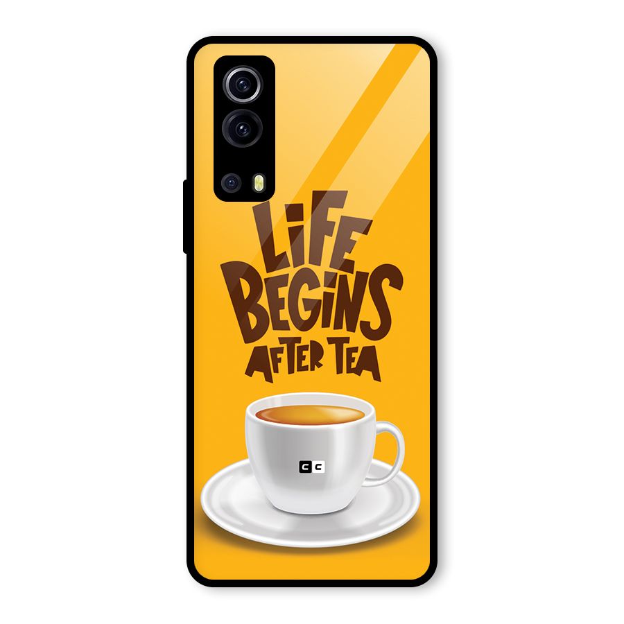 Begins After Tea Glass Back Case for Vivo iQOO Z3