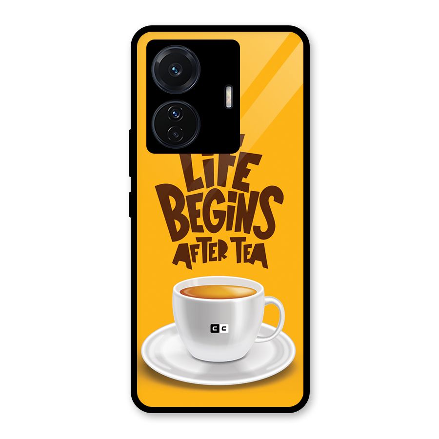 Begins After Tea Glass Back Case for Vivo iQOO Z6 Pro