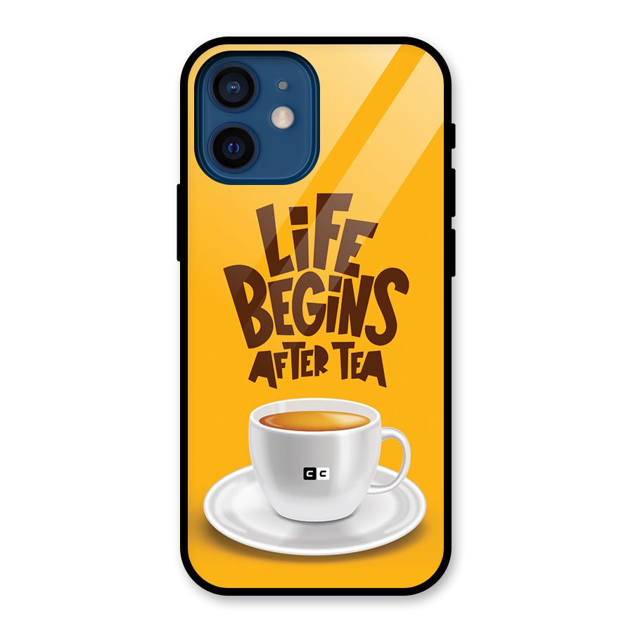 Begins After Tea Glass Back Case for iPhone 12 Mini