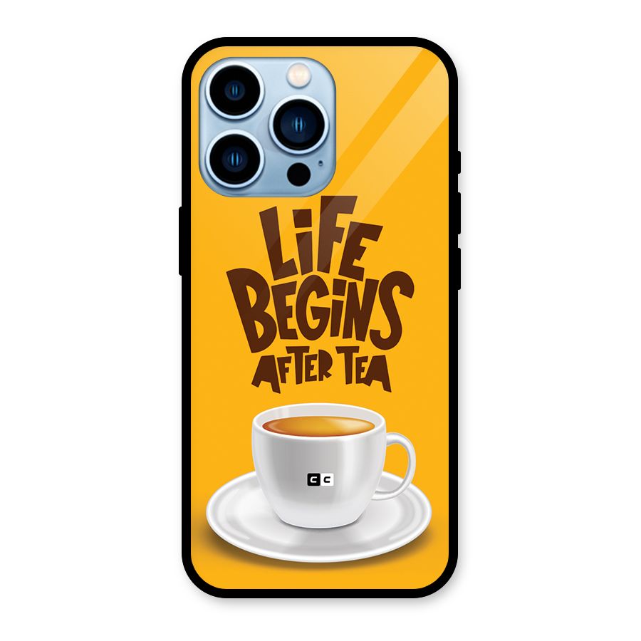 Begins After Tea Glass Back Case for iPhone 13 Pro