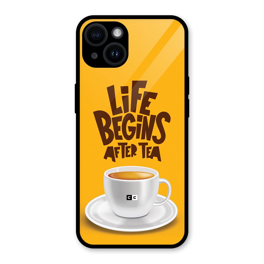 Begins After Tea Glass Back Case for iPhone 14