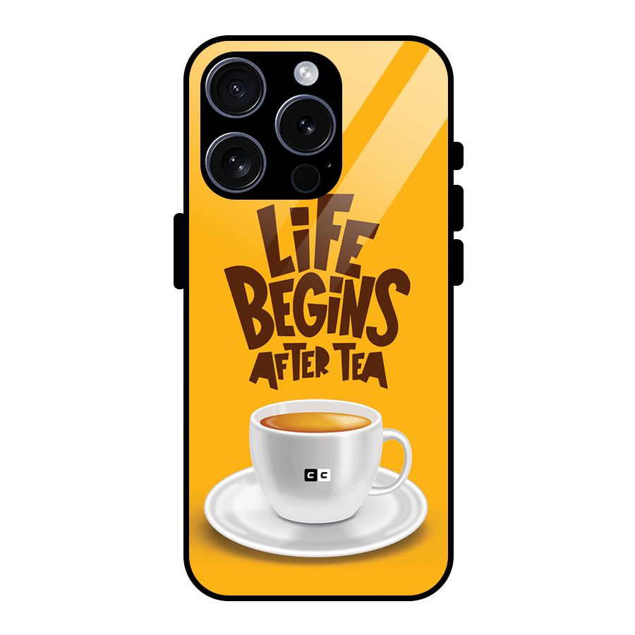 Begins After Tea Glass Back Case for iPhone 15 Pro