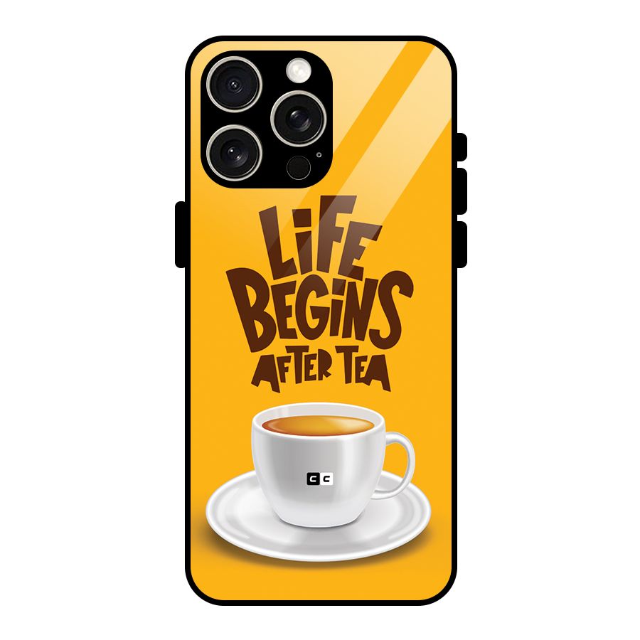 Begins After Tea Glass Back Case for iPhone 15 Pro Max