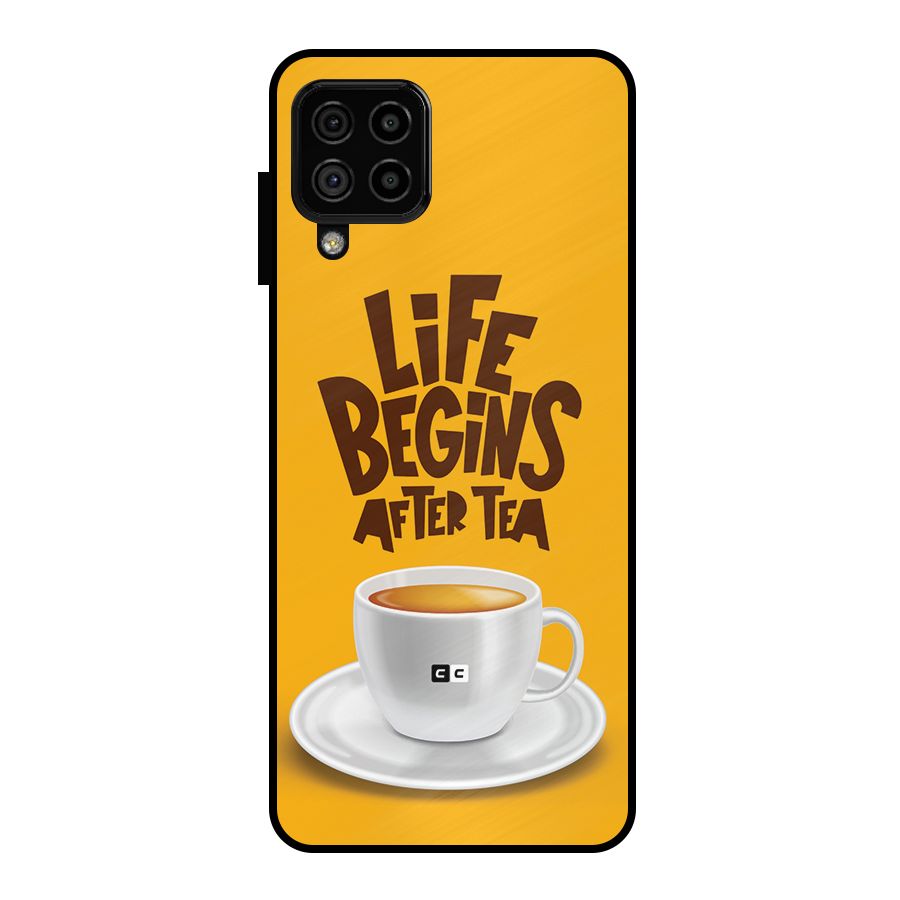 Begins After Tea Metal Back Case for Galaxy A22 4G
