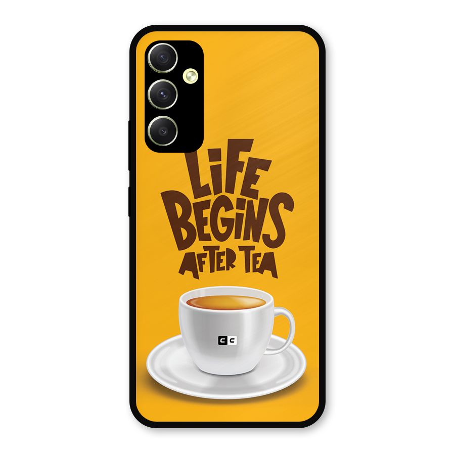 Begins After Tea Metal Back Case for Galaxy A34
