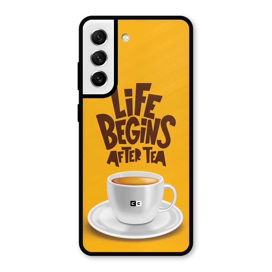 Begins After Tea Metal Back Case for Galaxy S21 FE 5G