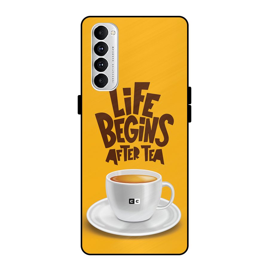 Begins After Tea Metal Back Case for Oppo Reno4 Pro