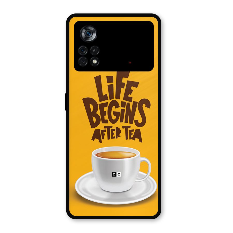 Begins After Tea Metal Back Case for Poco X4 Pro 5G