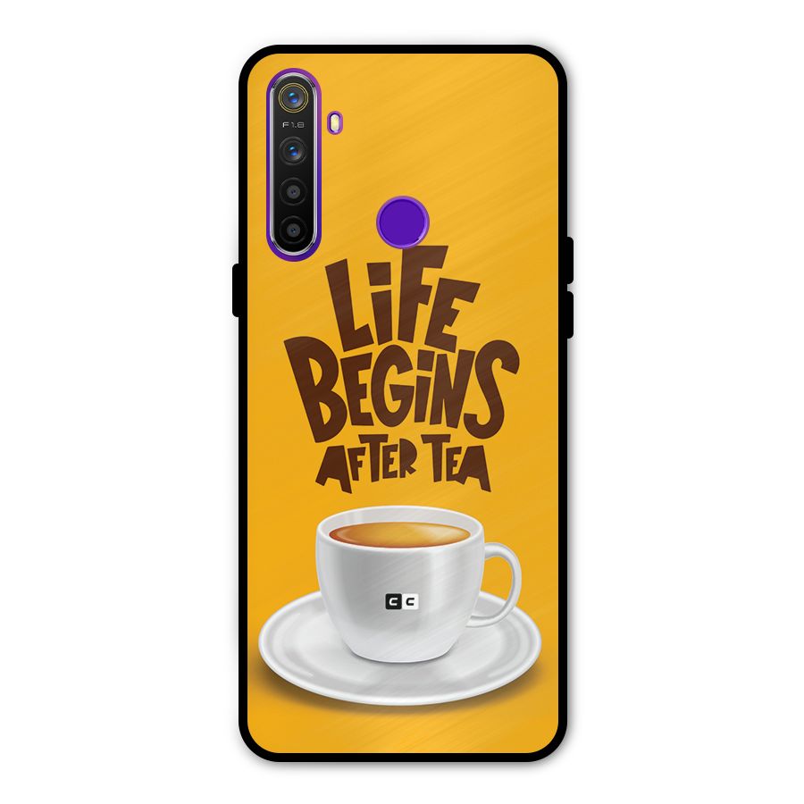 Begins After Tea Metal Back Case for Realme 5