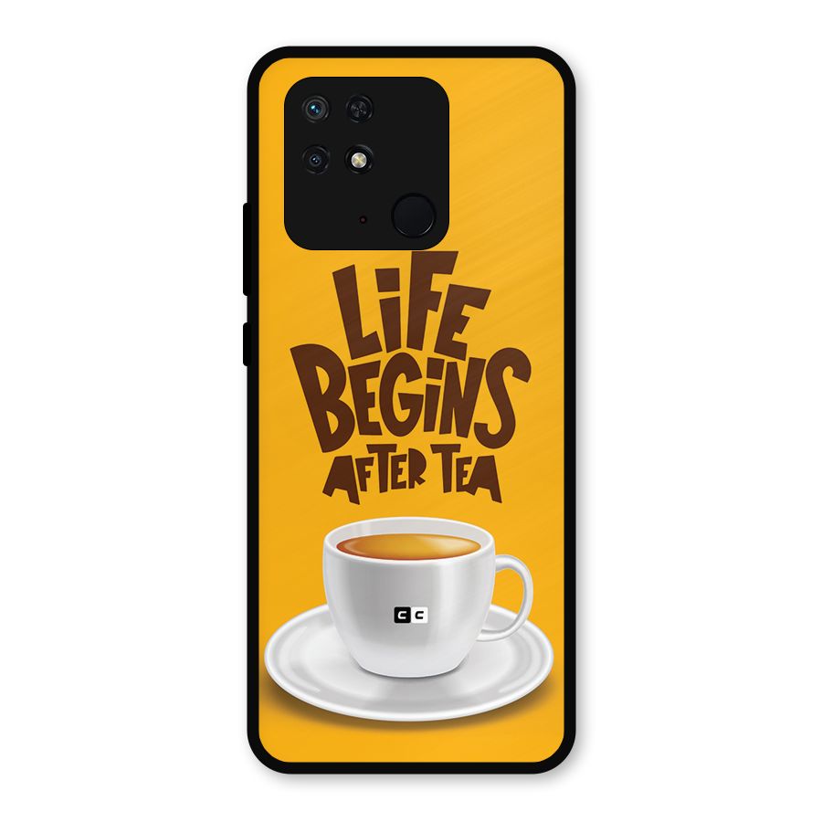 Begins After Tea Metal Back Case for Redmi 10