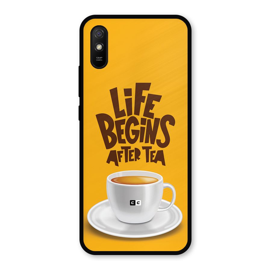 Begins After Tea Metal Back Case for Redmi 9a