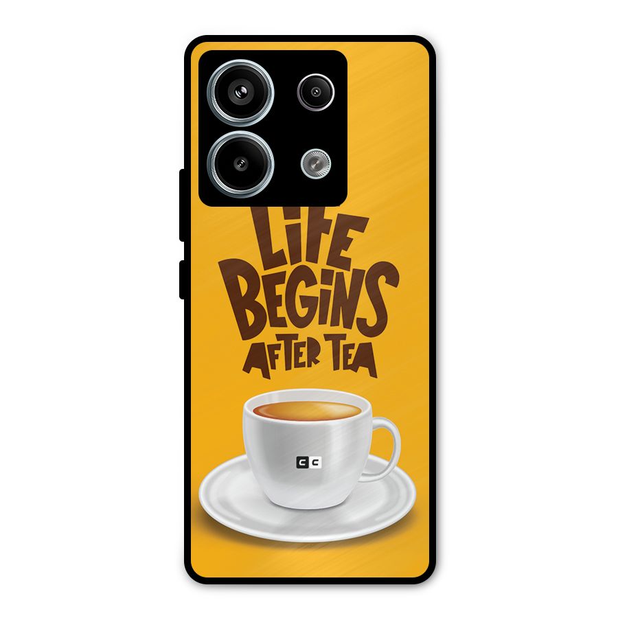 Begins After Tea Metal Back Case for Redmi Note 13 Pro 5G