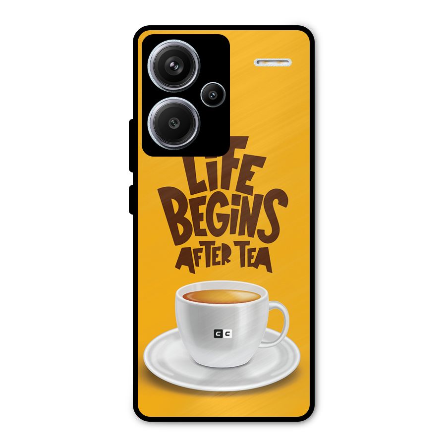 Begins After Tea Metal Back Case for Redmi Note 13 Pro Plus