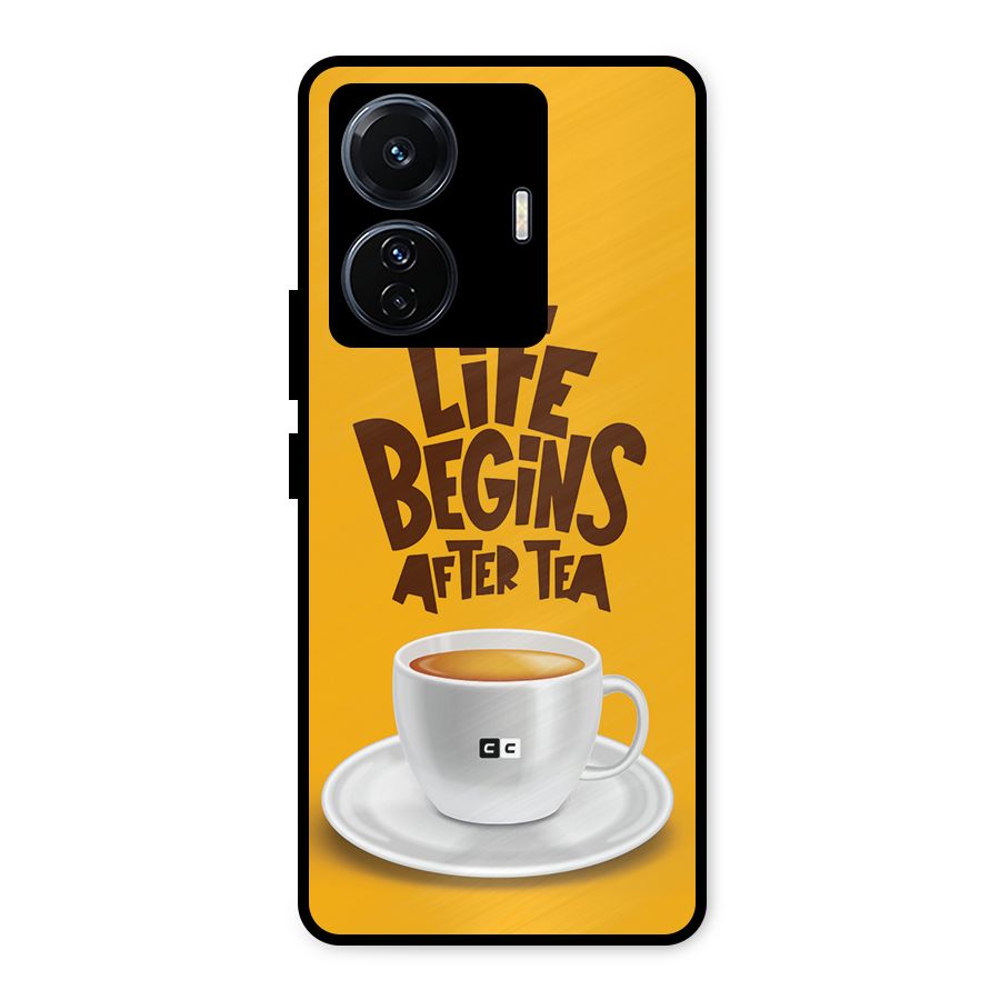 Begins After Tea Metal Back Case for Vivo T1 Pro