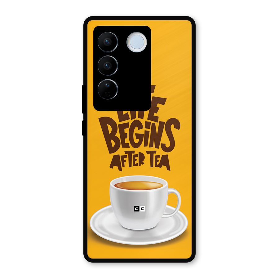 Begins After Tea Metal Back Case for Vivo V27