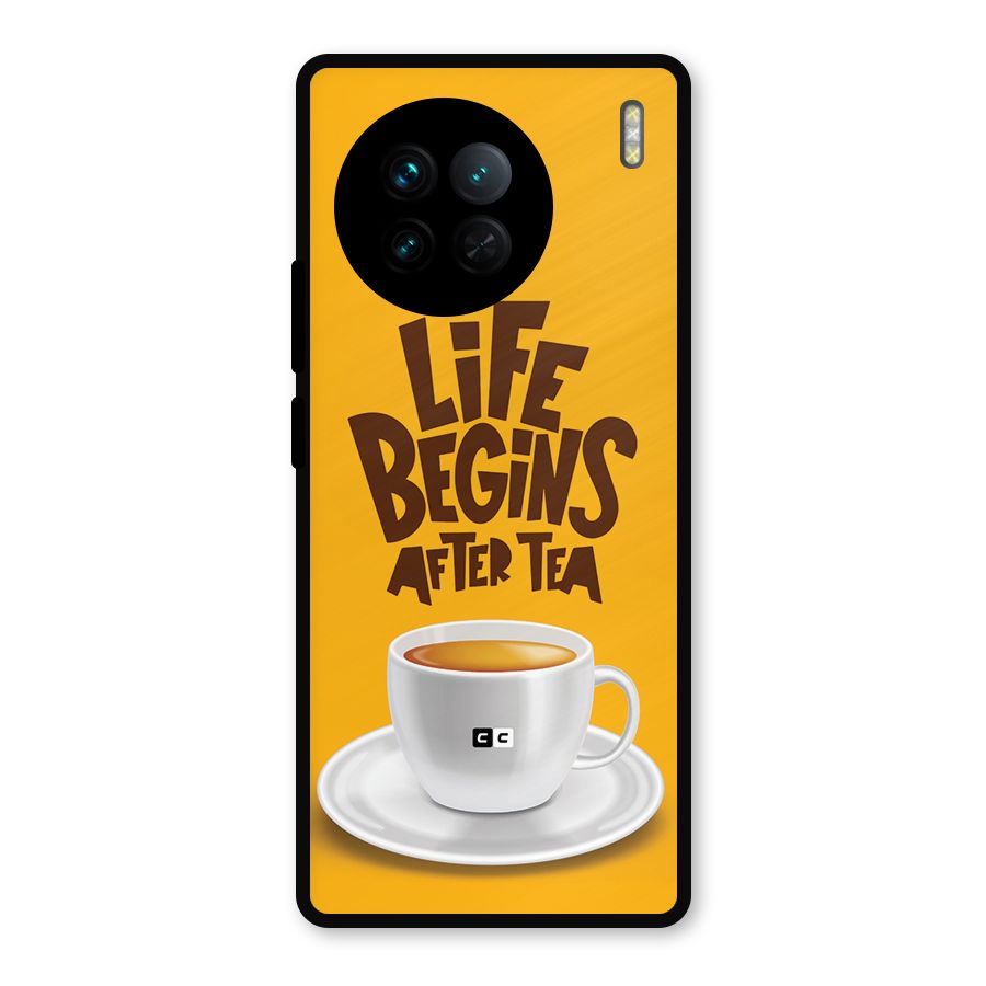 Begins After Tea Metal Back Case for Vivo X90