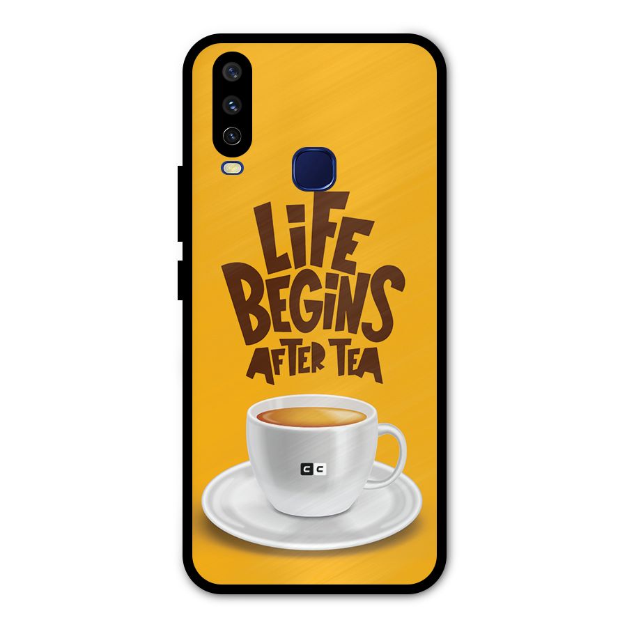 Begins After Tea Metal Back Case for Vivo Y12