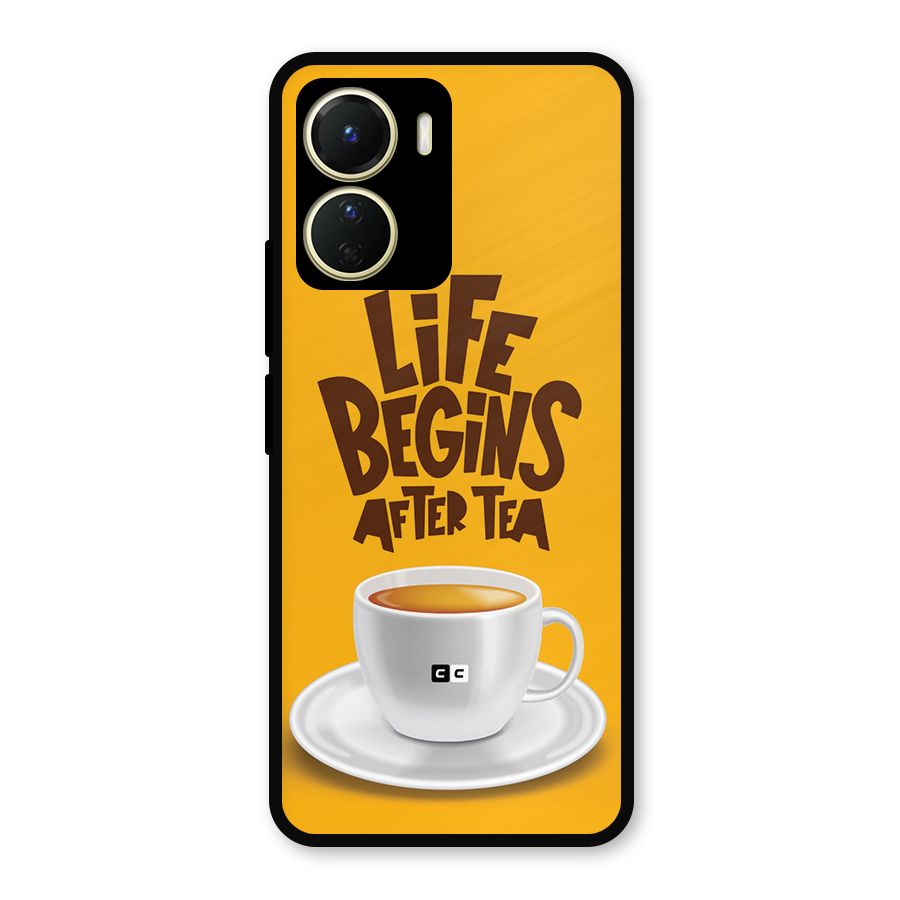 Begins After Tea Metal Back Case for Vivo Y16