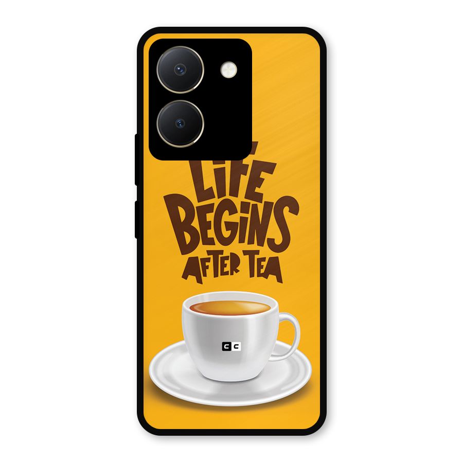 Begins After Tea Metal Back Case for Vivo Y36