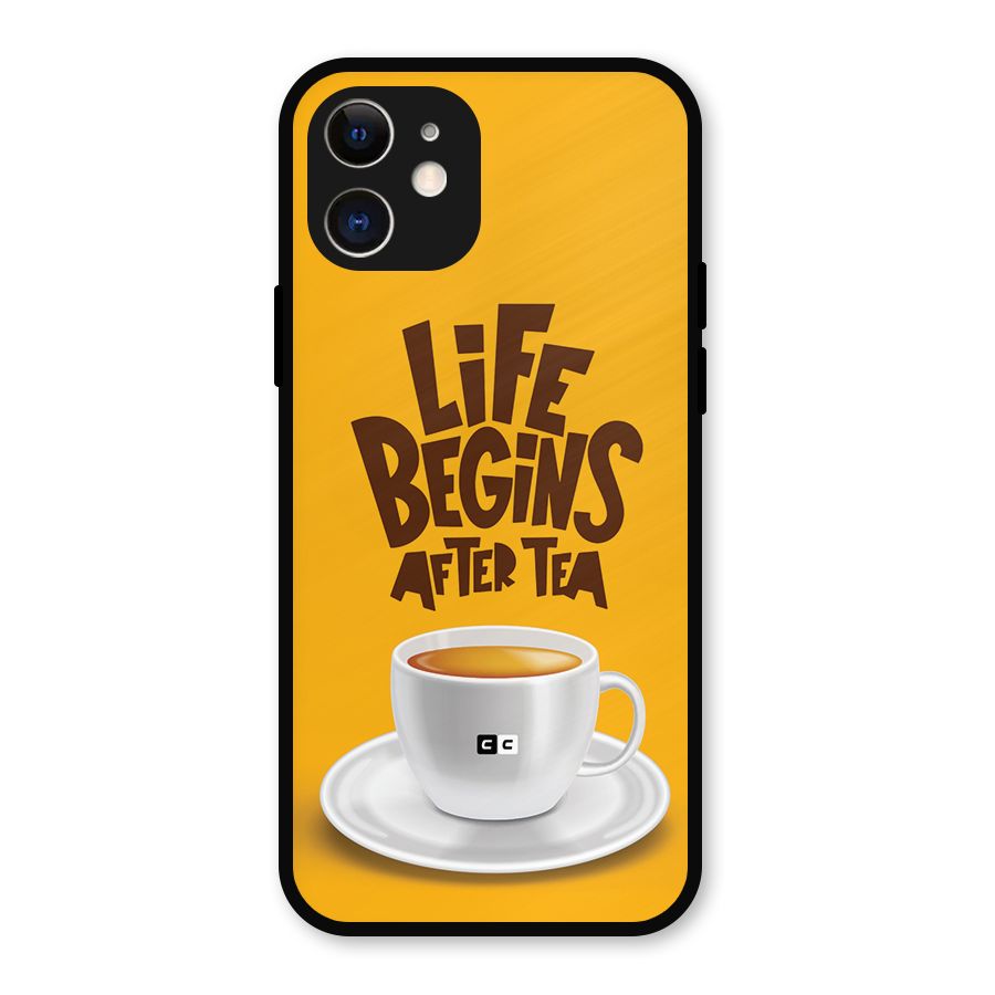 Begins After Tea Metal Back Case for iPhone 12