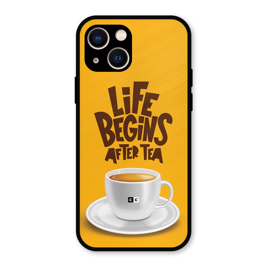 Begins After Tea Metal Back Case for iPhone 13