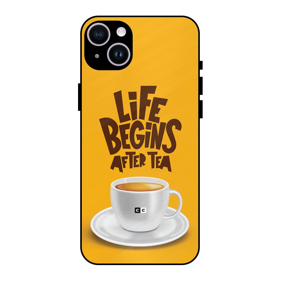 Begins After Tea Metal Back Case for iPhone 14 Plus