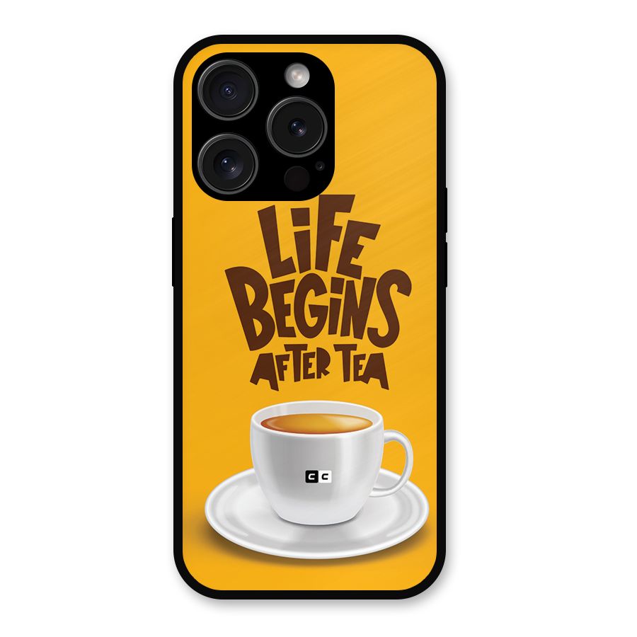 Begins After Tea Metal Back Case for iPhone 15 Pro