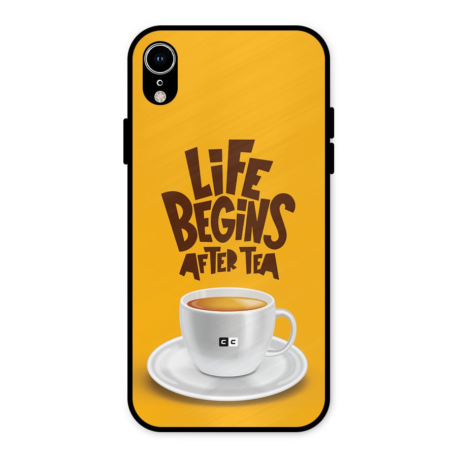 Begins After Tea Metal Back Case for iPhone XR