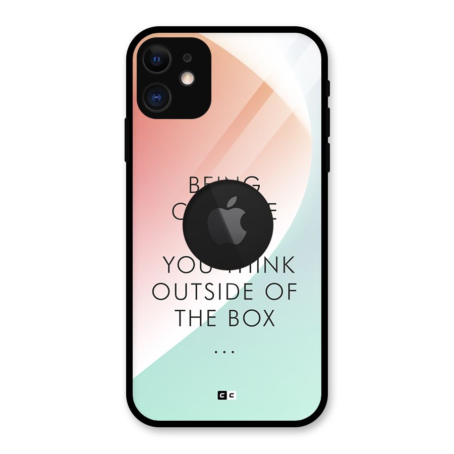 Being Creative Glass Back Case for iPhone 11 Logo Cut