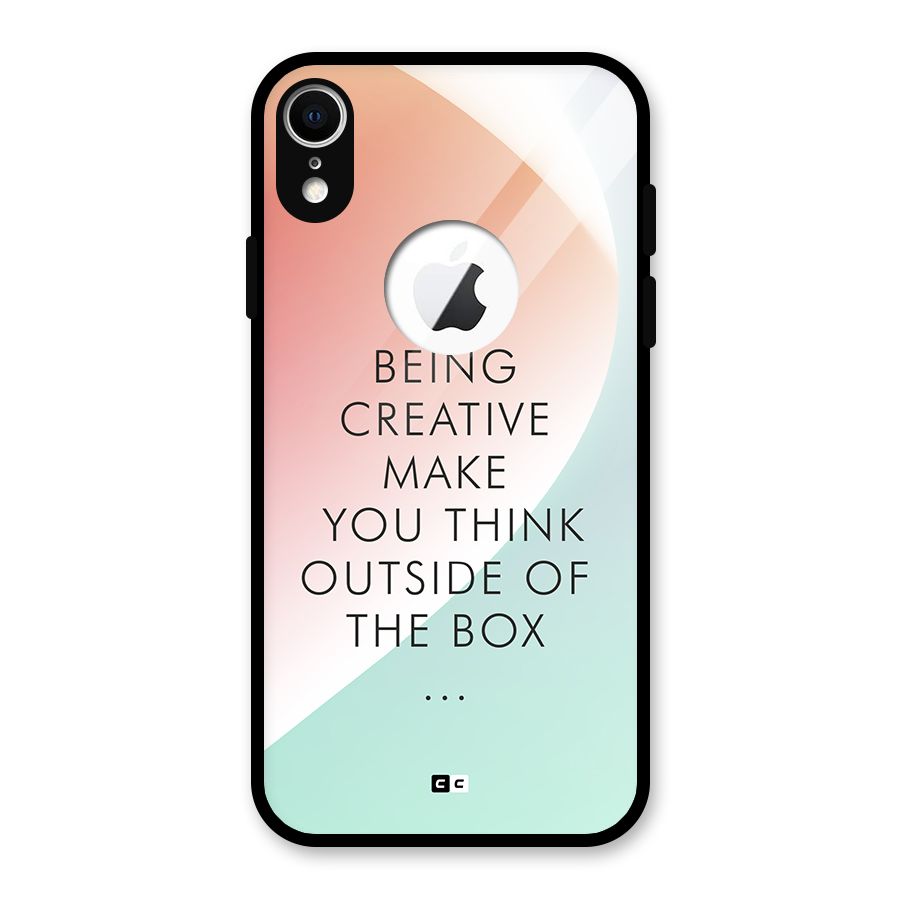 Being Creative Glass Back Case for iPhone XR Logo Cut