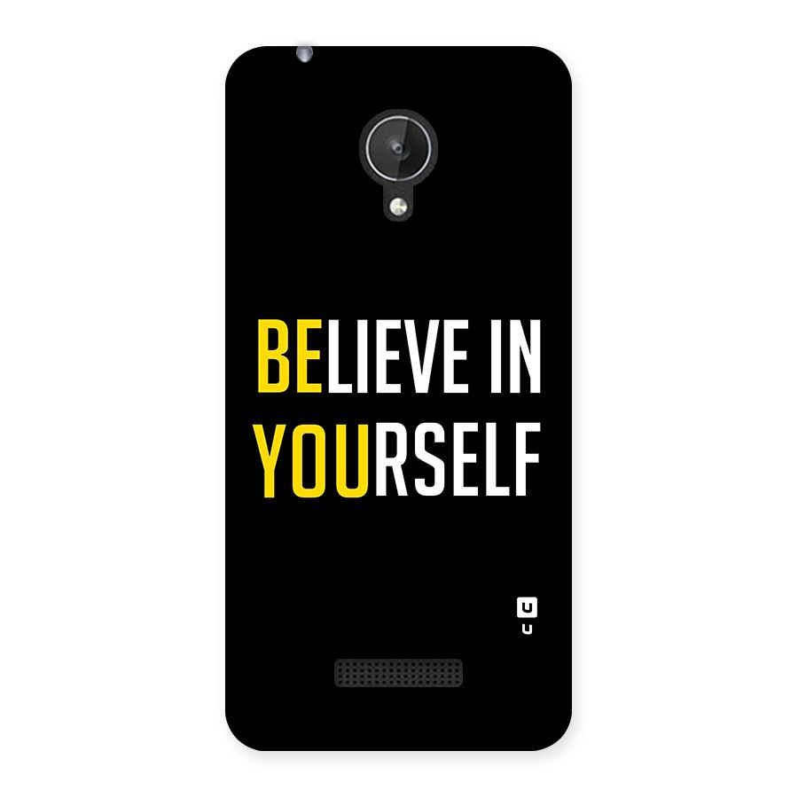 Believe In Yourself Black Back Case for Micromax Canvas Spark Q380