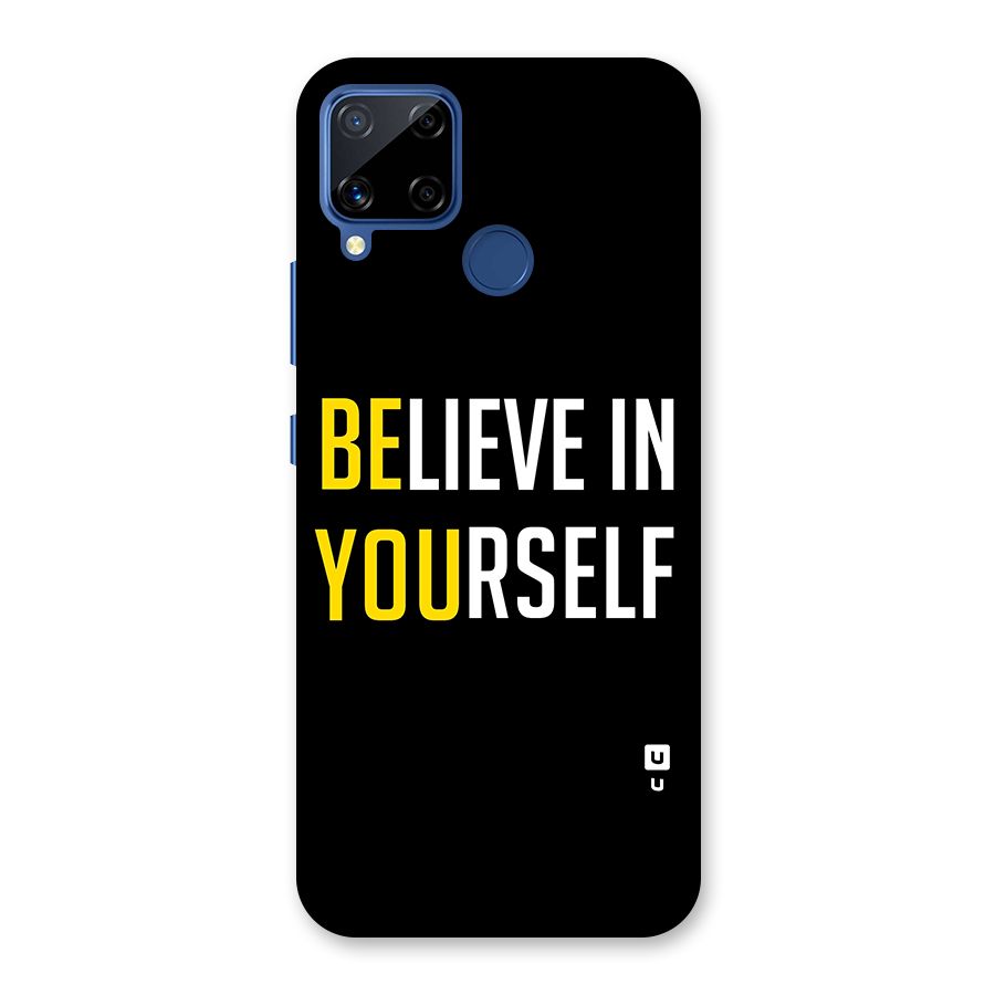 Believe In Yourself Black Glass Back Case for Realme Narzo 30A