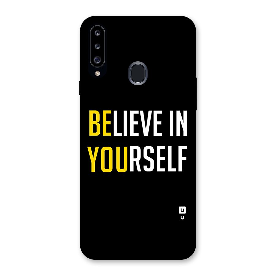 Believe In Yourself Black Back Case for Samsung Galaxy A20s