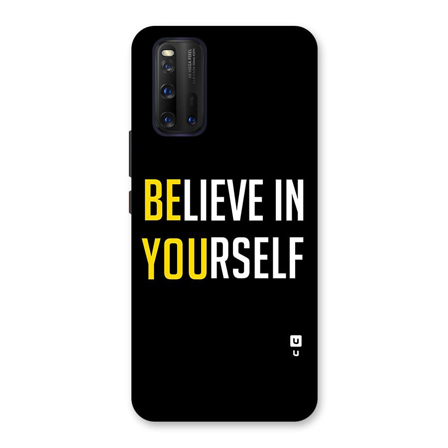 Believe In Yourself Black Glass Back Case for Vivo iQOO 3