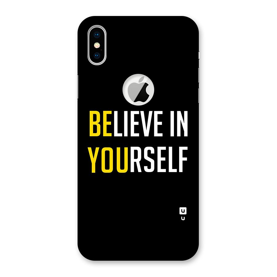 Believe In Yourself Black Back Case for iPhone X Logo Cut