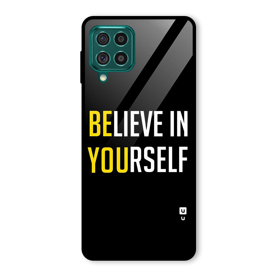 Believe In Yourself Black Glass Back Case for Galaxy F62