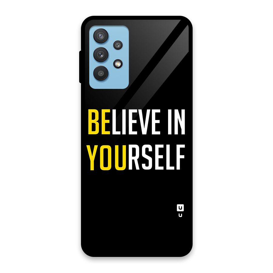 Believe In Yourself Black Glass Back Case for Galaxy M32 5G