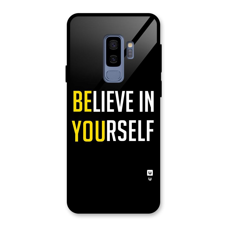 Believe In Yourself Black Glass Back Case for Galaxy S9 Plus