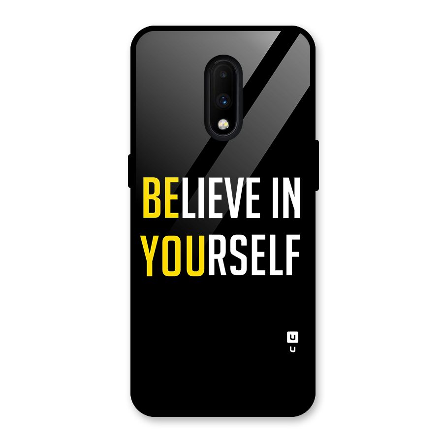 Believe In Yourself Black Glass Back Case for OnePlus 7