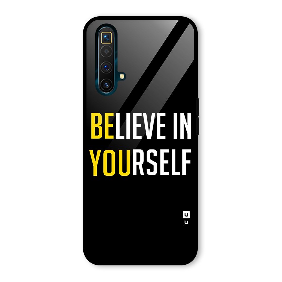 Believe In Yourself Black Glass Back Case for Realme X3 SuperZoom