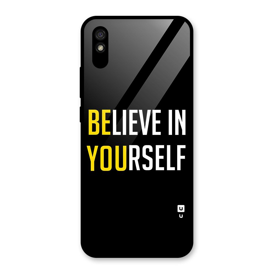 Believe In Yourself Black Glass Back Case for Redmi 9A