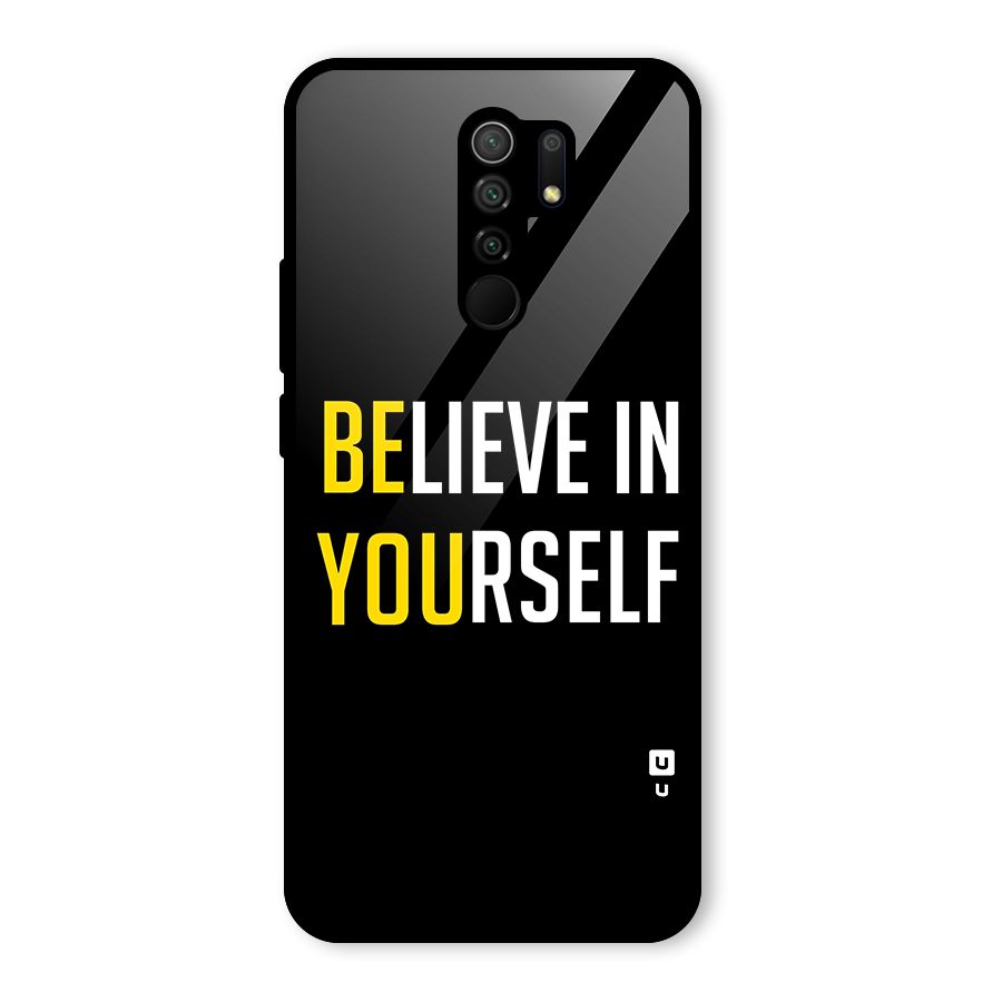 Believe In Yourself Black Glass Back Case for Redmi 9 Prime