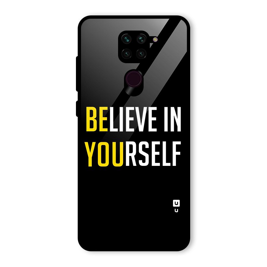 Believe In Yourself Black Glass Back Case for Redmi Note 9