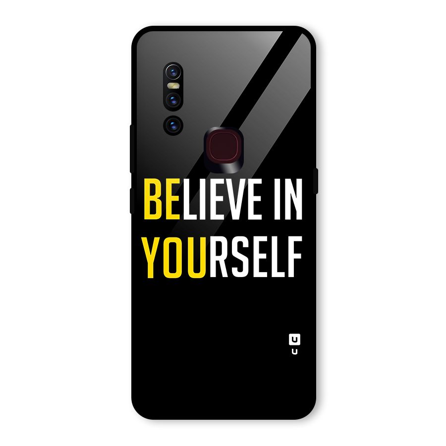 Believe In Yourself Black Glass Back Case for Vivo V15