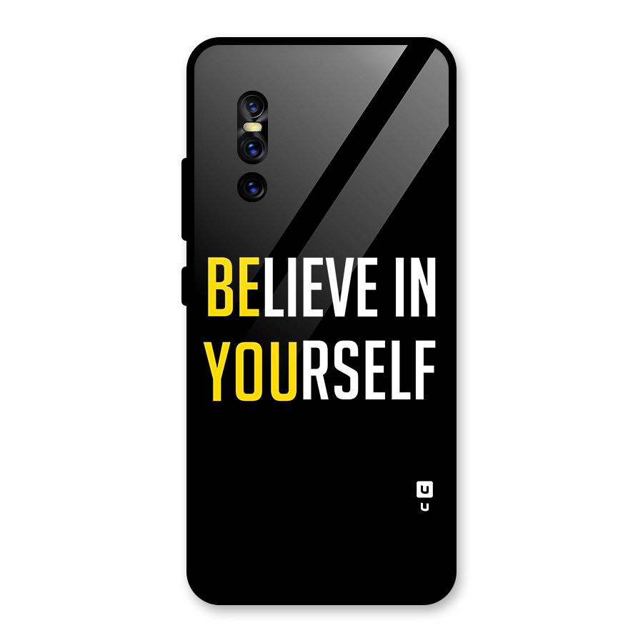 Believe In Yourself Black Glass Back Case for Vivo V15 Pro