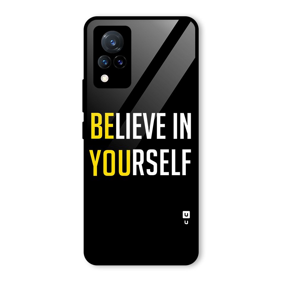 Believe In Yourself Black Glass Back Case for Vivo V21 5G