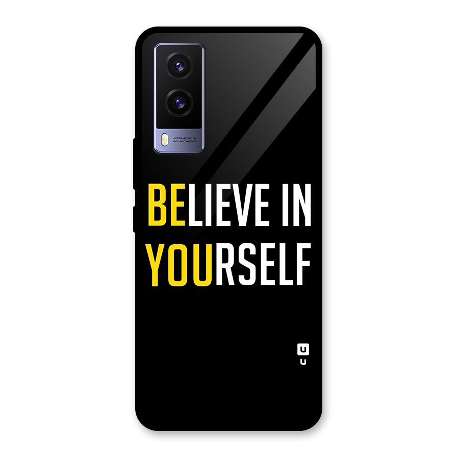 Believe In Yourself Black Glass Back Case for Vivo V21e 5G