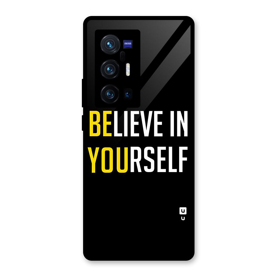 Believe In Yourself Black Glass Back Case for Vivo X70 Pro Plus
