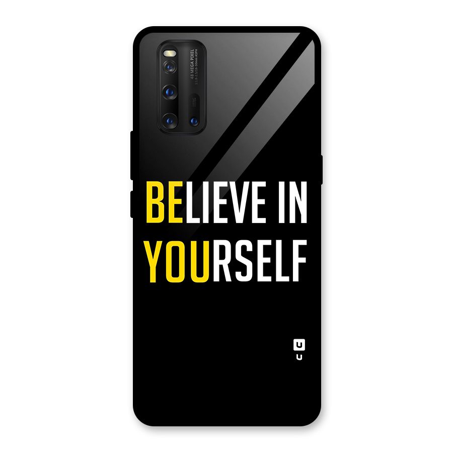 Believe In Yourself Black Glass Back Case for Vivo iQOO 3