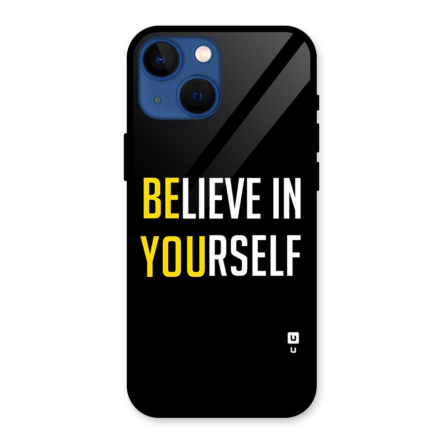 Believe In Yourself Black Glass Back Case for iPhone 13 Mini